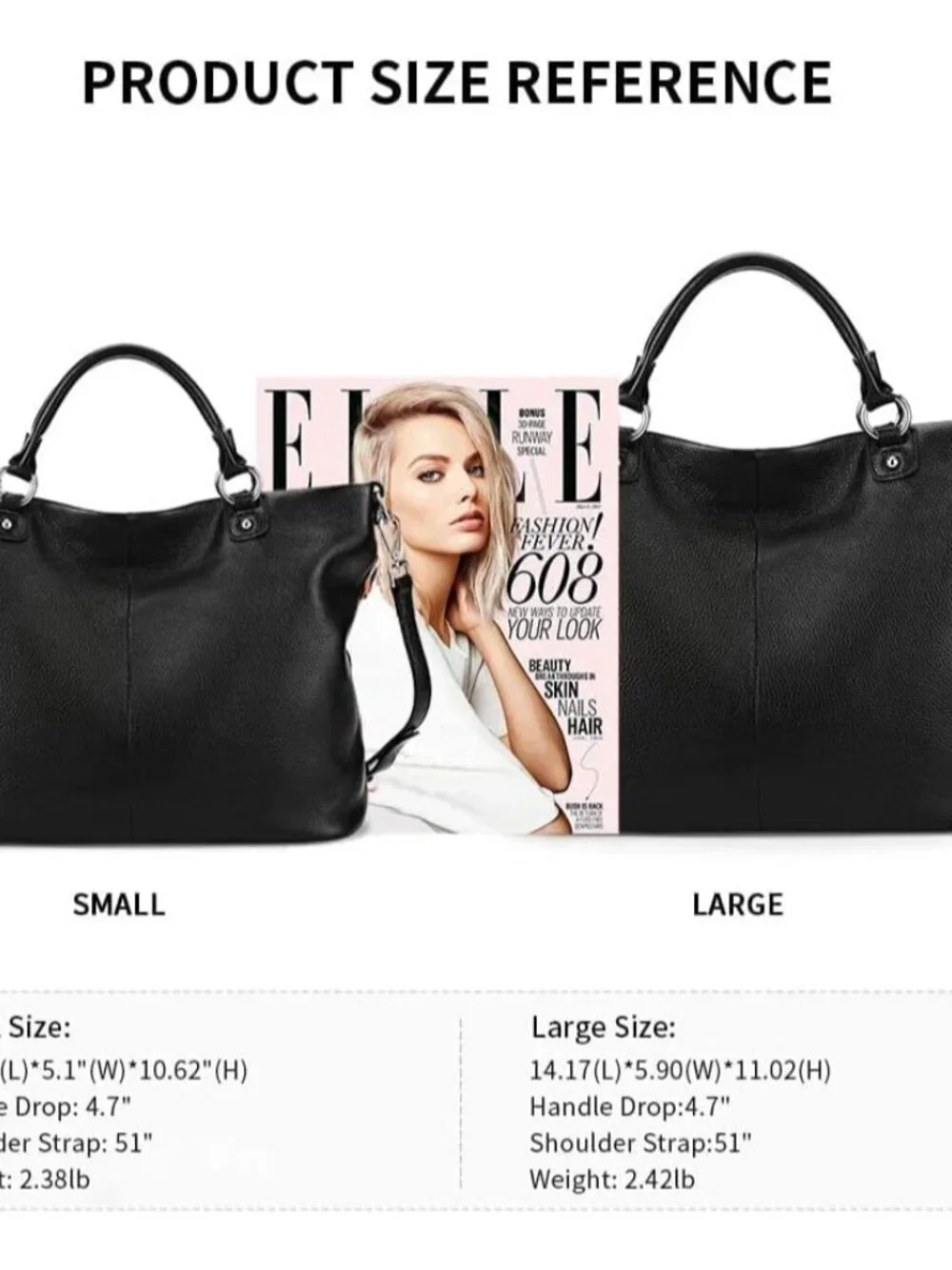 Genuine Leather Tote Purse for Women, Top Handle Satchel | Soft genuine leather - Picture 4 of 7